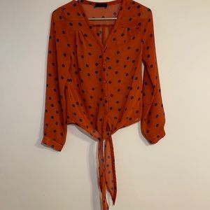 Forever 21 orange and blue blouse